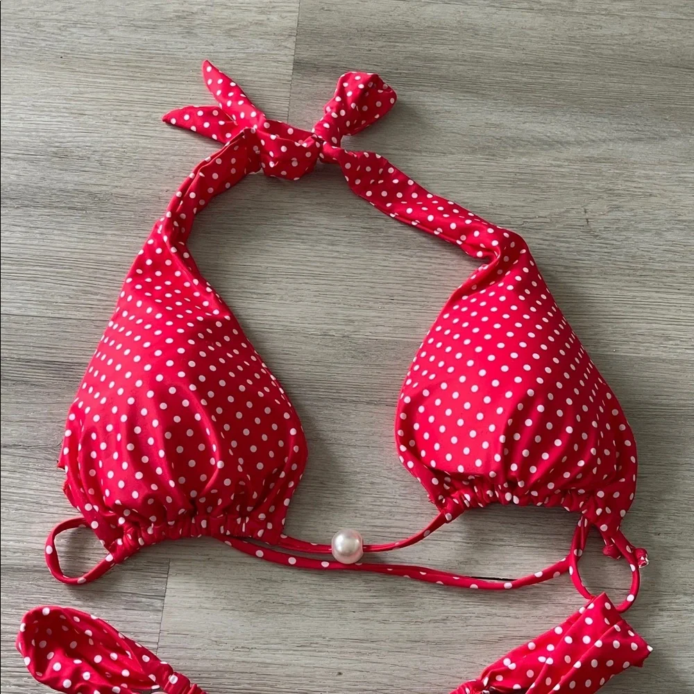 NWOT Red Polka Dot Bikini Set XL